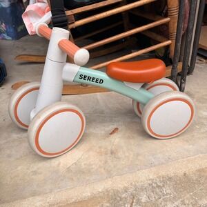 SEREED Baby Balance Bike Toddler Walker 12-24 Months Mint Green Orange 4 Wheels